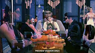 Masquerade night gangbang in 3D hentai with pussy licking!