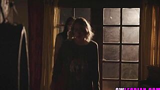 Two Girls with Natural Tits Share a Tender Romantic Moment Together.