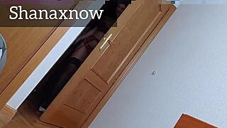 hey, watch this 18yo in red lingerie change pads and hit orgasm?