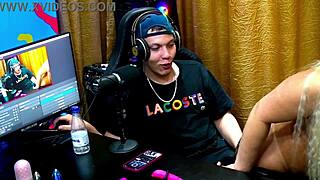 Andressa Sanchez teases Ruan with her ass in sheer red lingerie.