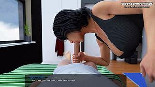 Stepmom deepthroats big cock with saliva in hentai 😍