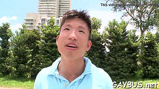 blindfolded stud tricked by hunk into oral sex