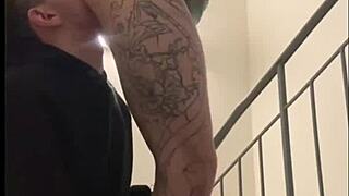 Guy Jerking Off Gets Blowjob