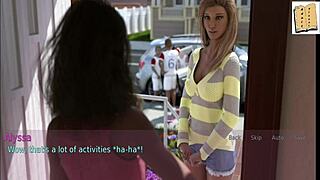 A wife and stepmother play a game together.