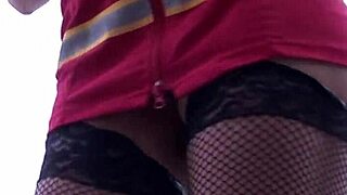 Firefighter Woman Enjoys Pool Time