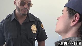 Kinky gay Dylan Hayes barebacked by BBC officer Dillion Diaz in wild uniform action.