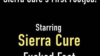 Slender cutie Sierra Cure allows a pervert to indulge in her feet