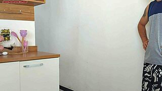 Risky fling with my husband's friend while he's in the shower