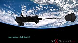 On Earth orbit, a sci-fi sex android seduces a hot young blonde.