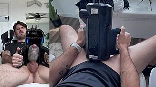 trying my new xspacecup xt5 auto-stroker toy for first time, oops!