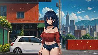 blurring walls romance hentai game ep 1 girlfriend exposes perfect ass on street