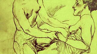this old vintage illustration shows some retro erotic scenes from the past