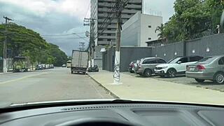 Luna brunette teases in lingerie during crazy college interview