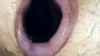 fucking my puffy man pussy hard with a wild toy at home