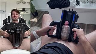 trying my new xspacecup xt5 auto-stroker toy for first time, oops!