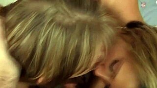 Girl On Girl And Lucky Guy Oral Sex.