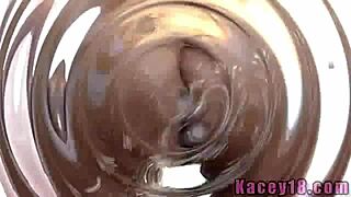 Kacey 18 gets so naughty and wet fingering outdoors in shower!