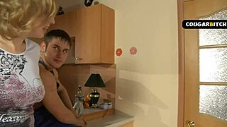 Dont leave your wife alone with the repairman for passionate riding and cum in mouth!