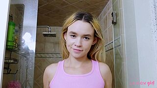 Cute Blonde Feels So Hot Taking a Steamy Sexy Shower