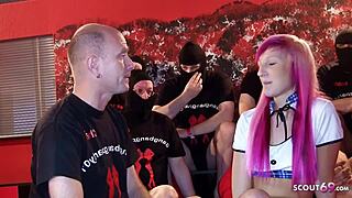 Skinny German Teen Jay Bo 18 Gets First AO Creampie Gangbang!