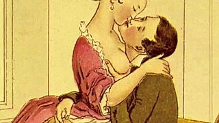 this old vintage illustration shows some retro erotic scenes from the past