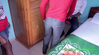 threesome fucking fantasy of a businessman in the office