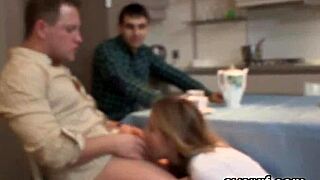 Broke guy lets friend ride ex for cash