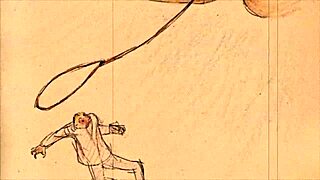 Vintage drawings depict erotic scenes of cartoon characters