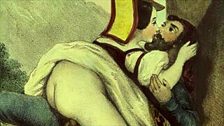 this old vintage illustration shows some retro erotic scenes from the past