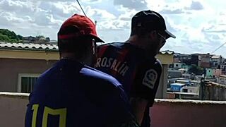 I fucked the young guy on the rooftop while everyone watched