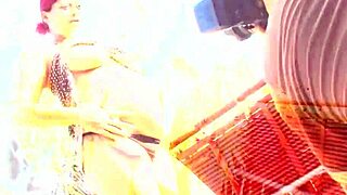 On a sunny roof, pregnant redhead gets banged 'til cum on belly!