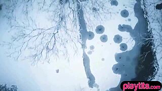 Romantic winter hideout with my new wife in the snow.