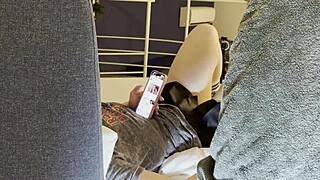 I’m obsessed with this tight pussy college girl’s thick thighs. She edges my cock slow, squeezing precum hard.