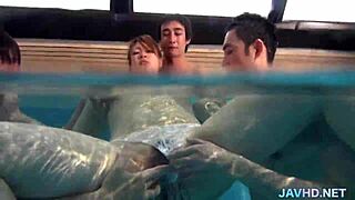 Ever seen a Japanese girl take on a wild gangbang like this?