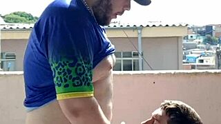 I fucked the young guy on the rooftop while everyone watched