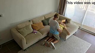 Cheating Husband FUCKS Babysitter for Candy in Secret Footage