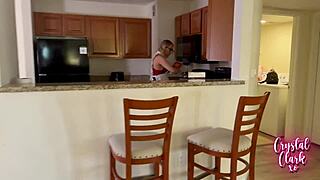 Wow, stepmom gets double stuffed on Thanksgiving with huge cowgirl action!