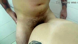 Blonde Nympho Banged by Two Cocks in Shower Gangbang Creampie