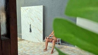 Caught my neighbor showering in the backyard after the beach