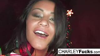 Charley chase enjoys christmas sex with blowjob and tits