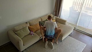 Cheating Husband FUCKS Babysitter for Candy in Secret Footage