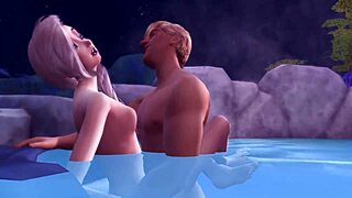 Oh wow, Elsa and Kristoff banging wild in public 3D hentai scene!