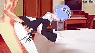 rem bangs the big boobs maid hard in re:zero