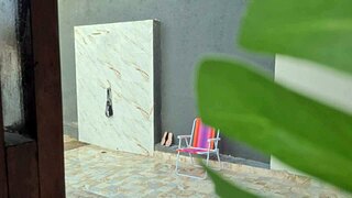 Caught my neighbor showering in the backyard after the beach