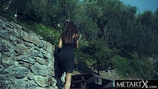 spanish babe fingers herself to intense outdoor climax