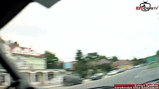 brunette milf scores a wild outdoor creampie in a steamy mmf threesome.