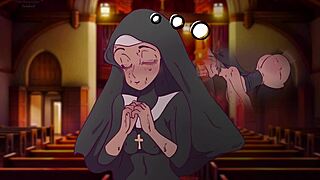 yo, a nun getting banged front and back in a prayer booth, hentai parody lol 😂