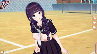 【エロゲーコイカツ！】前髪ぱっつん爆乳jk「双葉」ちゃんがおっぱい揉みまくられる３dcgエロアニメ動画