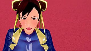 Chun-Li gives blowjob and gets fucked in POV street fantasy