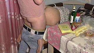 mature stepmom ditched her knitting to give stepson a wild blowjob and anal.